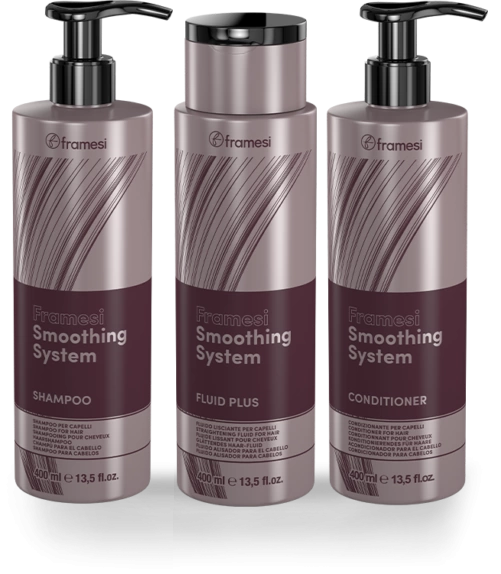 Framesi Smoothing System shampoo, Fluid Plus and conditioner